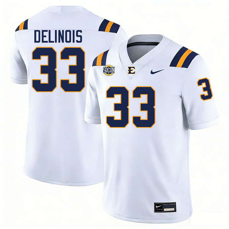 East Tennessee State Buccaneers #33 Dre Delinois College Football Jerseys,Uniforms-White